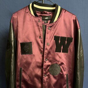 H&M × The Weeknd Varsity Satin Souvenir XO Bomber Jacket
